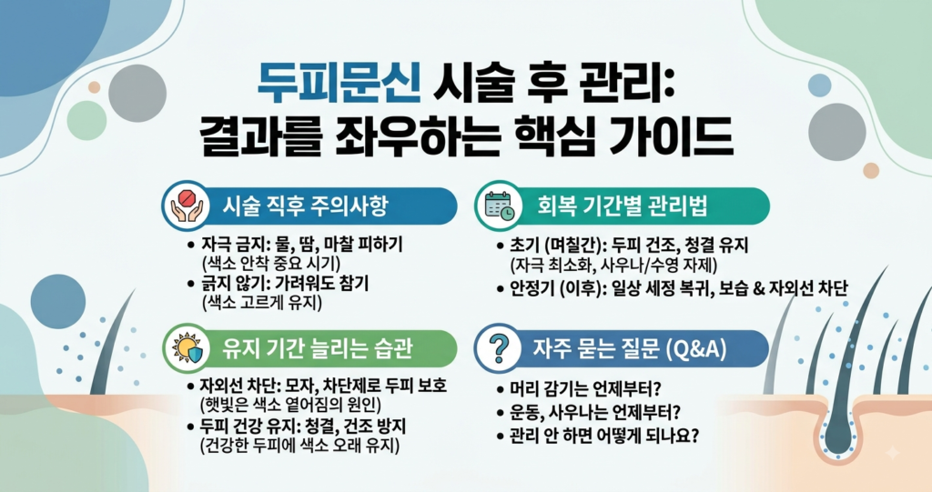 두피문신 시술 후 관리 핵심 가이드 안내 이미지