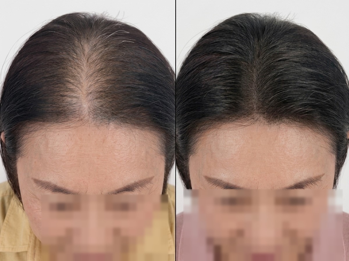 여성 가르마 두피문신 비포애프터
